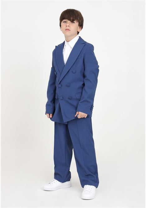 Pantalone elegante blu da bambino I'M BRIAN | Pantaloni | PA2855JAVION
