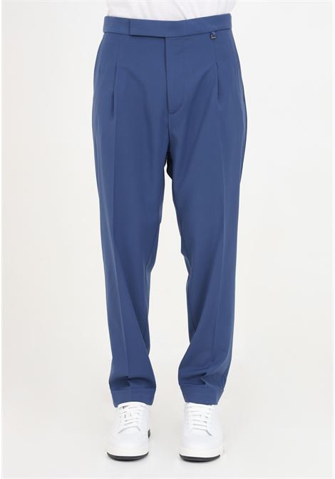 Blue men's trousers with pleats I'M BRIAN | Pants | PA2857AVION