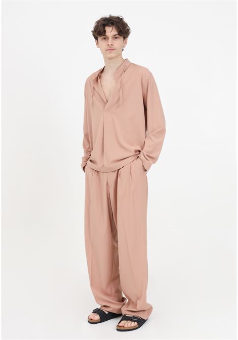 Powder pink men's pleated trousers I'M BRIAN | Pants | PA2859CIPRIA