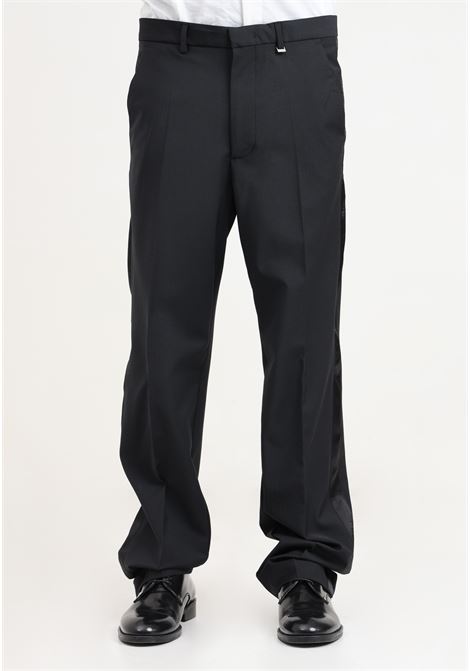 Black men's trousers with satin side stripe I'M BRIAN | PA2862009