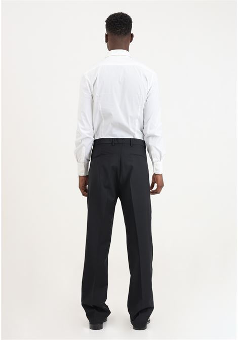 Pantaloni da uomo neri con striscia laterale in raso I'M BRIAN | PA2862009