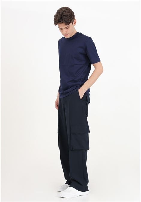 Pantalone casual blu da uomo modello cargo I'M BRIAN | Pantaloni | PA2965BLU