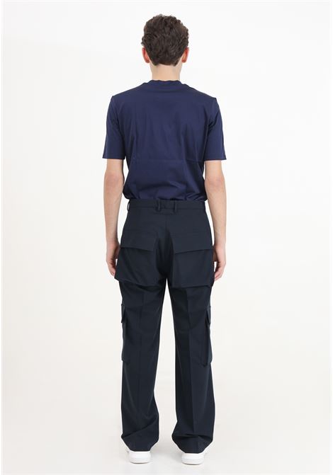 Blue men's casual cargo trousers I'M BRIAN | Pants | PA2965BLU