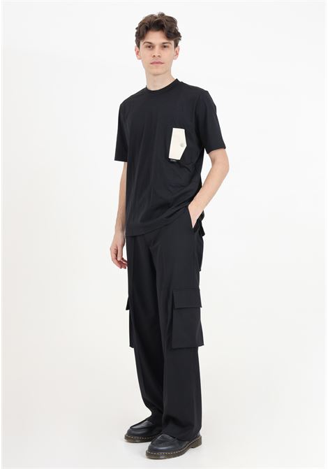 Black casual cargo trousers for men I'M BRIAN | Pants | PA2965NERO