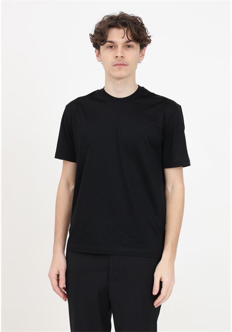 T-shirt da uomo nera con logo cucito sul retro I'M BRIAN | T-shirt | TS2908009