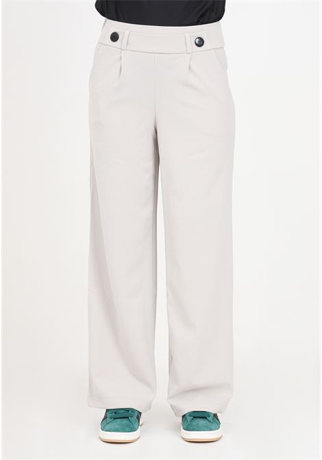 Beige wide leg women's trousers with pleats Geggo JDY | 15208430Chateau Gray