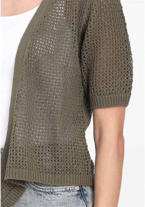 Military green women's cardigan with perforated texture JDY | 15288629Kalamata