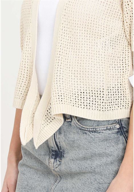 Sand colored women's cardigan with perforated texture JDY | 15288629Sandshell