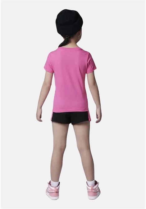 Fuchsia and black outfit for girls with logo print JORDAN | 35D179023