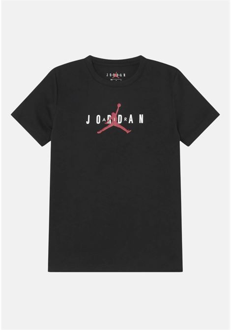 T-shirt nera con logo da bambino e bambina JORDAN | T-shirt | 95B922023