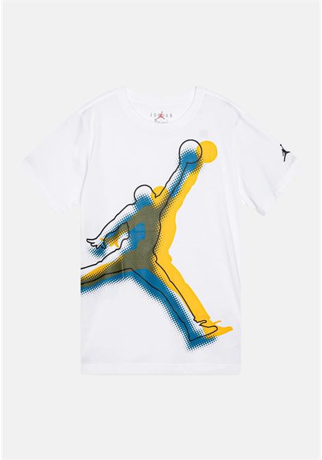 T-shirt bambino bambina bianca con stampa logo jumpman JORDAN | T-shirt | 95C977001