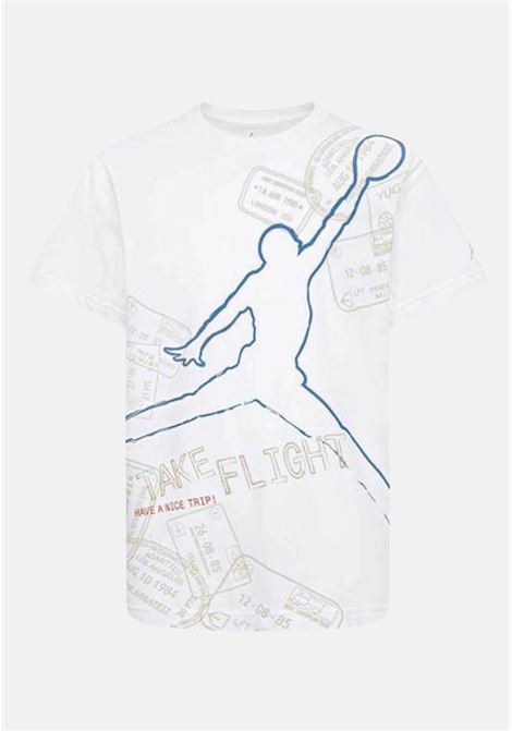 T-shirt bambino bianca con stampa jumpman JORDAN | T-shirt | 95D006782