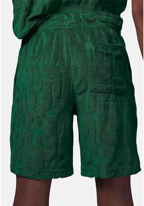 Shorts sportivo verde da bambino con logo in spugna JORDAN | 95D146E1P