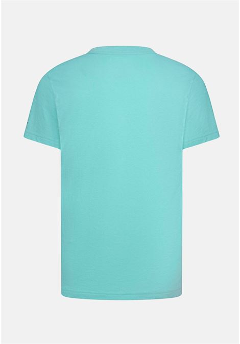 T-shirt a manica corta color acquamarina da bambino con maxi stampa logo JORDAN | 95D161E8G