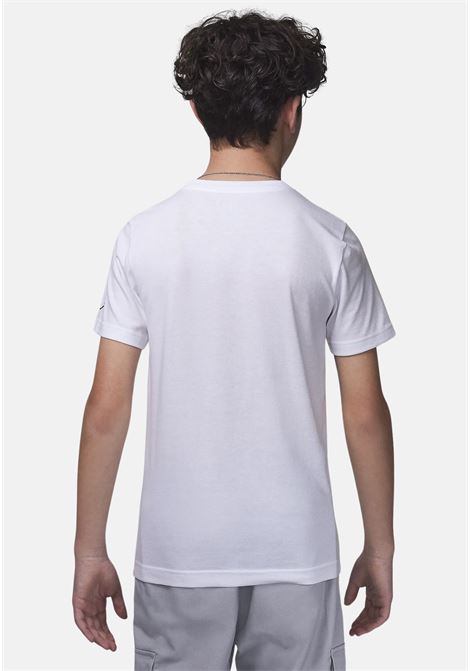 T-shirt a manica corta bianca da bambino con stampa a contrasto JORDAN | 95D162001