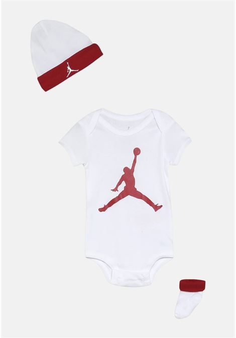Jordan 3-piece baby outfit in white with red contrasts JORDAN |  | LJ0041RW3