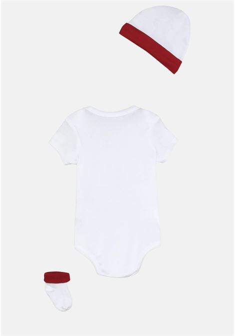 Completino neonato 3 pezzi Jordan bianco con contrasti rossi JORDAN | LJ0041RW3