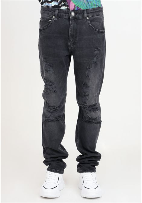Jeans da uomo neri slim fit con strappi JUST CAVALLI | Jeans | 76OAB5S0CDW92909
