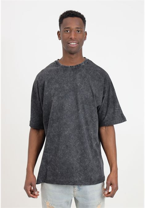 T-shirt da uomo nera con lavaggio font wash JUST CAVALLI | T-shirt | 76OAHE05CJW14899