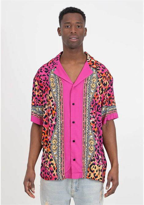 Camicia da uomo fantasia maculata a colori JUST CAVALLI | Camicie | 76OAL2BSNS432455