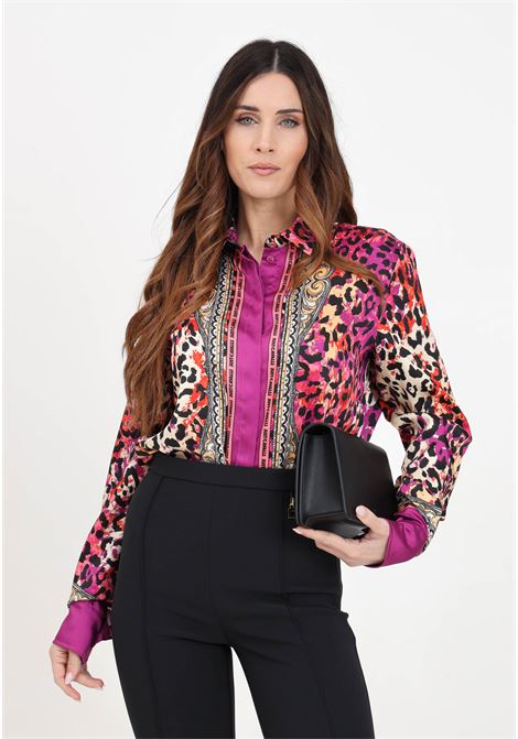 Fuchsia women's shirt with spotted pattern JUST CAVALLI | Shirt | 76PAL232NS426455