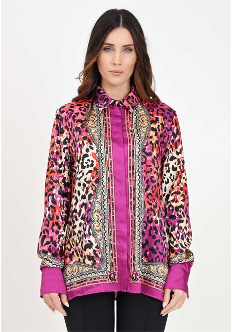 Fuchsia women's shirt with spotted pattern JUST CAVALLI | 76PAL232NS426455