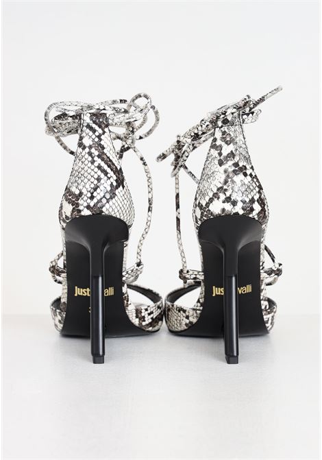 Women's snakeskin sandals with distinctive black heels JUST CAVALLI | Party Shoes | 76RA3S61ZSA34749