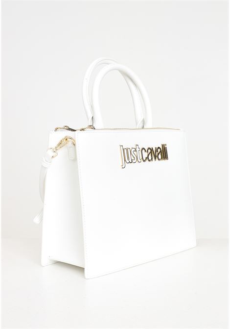 White women's bag with golden logo lettering plaque JUST CAVALLI | Bags | 76RA4BB1ZS766003