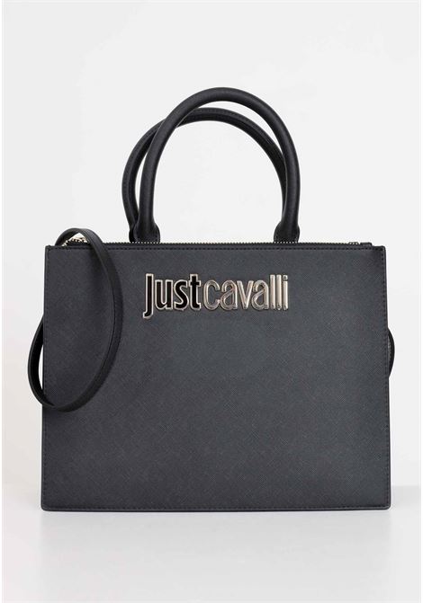 Black women's bag with golden logo lettering plaque JUST CAVALLI | Bags | 76RA4BB1ZS766899