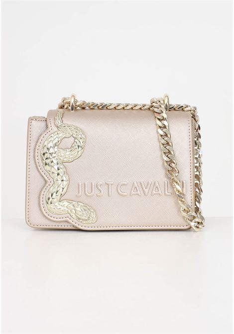Golden snake metal plate women's bag with logo lettering JUST CAVALLI | 76RA4BN3ZS766937