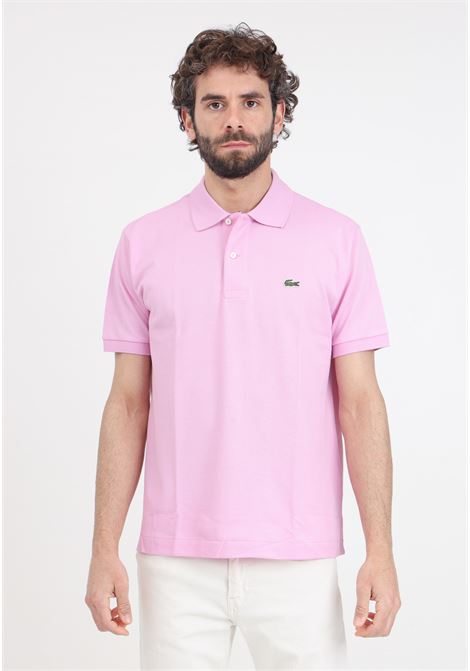 Pink polo shirt for men and women with crocodile logo patch LACOSTE | 1212IXV
