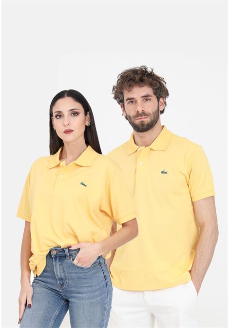 Yellow polo shirt for men and women with crocodile logo patch LACOSTE | Polo | 1212IY1