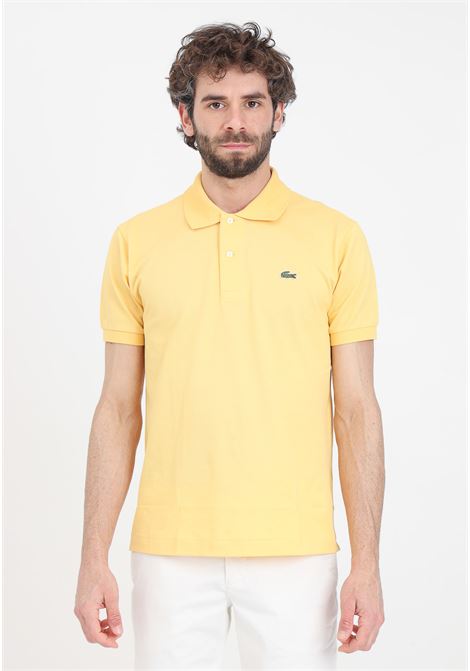 Yellow polo shirt for men and women with crocodile logo patch LACOSTE | 1212IY1