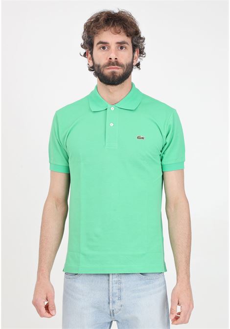 Green polo shirt for men and women with crocodile logo patch LACOSTE | 1212UYX