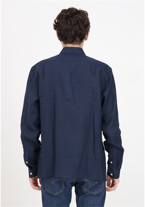 Midnight blue men's linen shirt LACOSTE | CH5692166