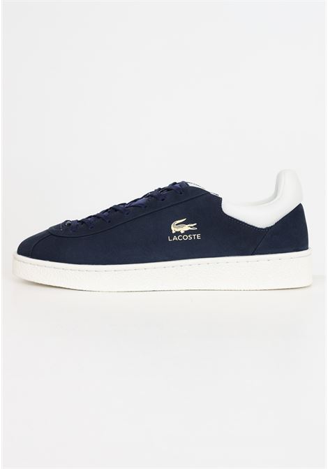 Navy blue and white baseshot leather men's sneakers LACOSTE | E02732J18
