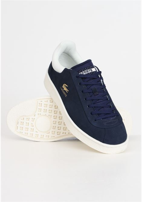 Sneakers da uomo blu navy e bianche in pelle baseshot LACOSTE | Sneakers | E02732J18