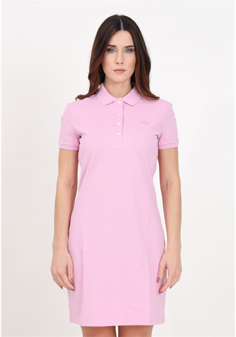 Pink women's dress with logo patch LACOSTE | Dresses | EF5473IXV