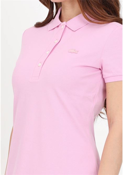 Pink women's dress with logo patch LACOSTE | EF5473IXV