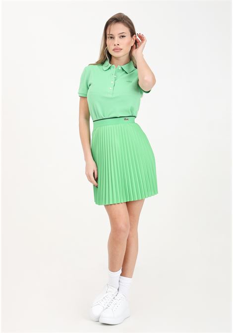 Green women's skirt with elastic waistband and crocodile patch LACOSTE | JF2701IXU