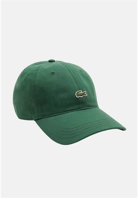 Green beanie for men and women in cotton twill with crocodile logo patch LACOSTE | Hats | RK0491132
