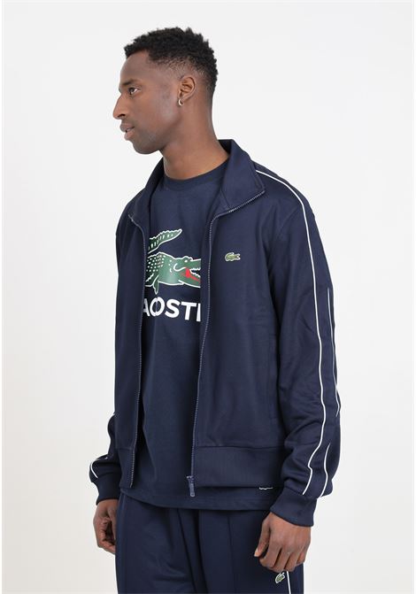 Blue men's sweatshirt with crocodile logo patch LACOSTE | Hoodie | SH1457166