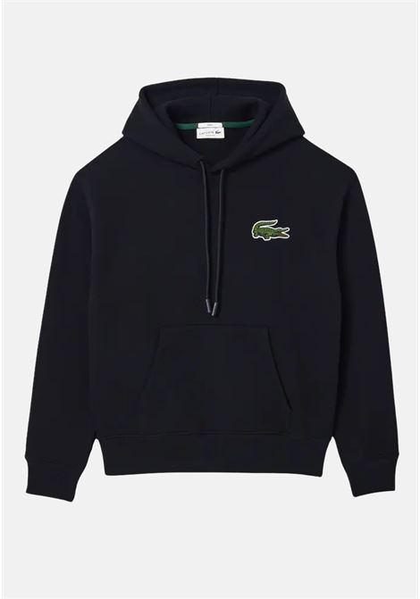 Black hoodie for men and women logo patch LACOSTE | Hoodie | SH6404031