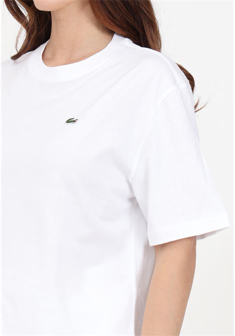 White women's t-shirt with logo patch LACOSTE | T-shirt | TF7215001