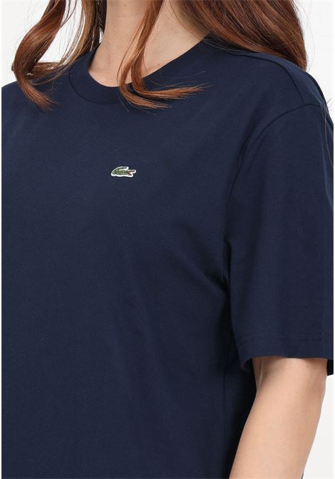 Navy blue women's t-shirt with logo patch LACOSTE | TF7215166