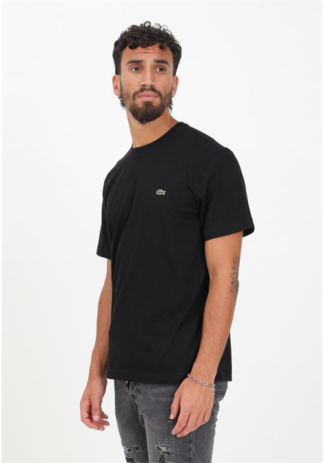 Black men's t-shirt with crocodile patch LACOSTE | T-shirt | TH2038031