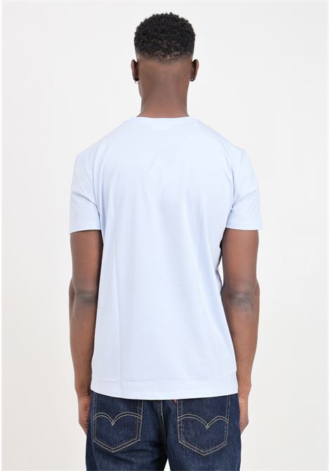 T-shirt celeste donna uomo con patch logo LACOSTE | TH6709J2G