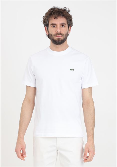 White men's and women's t-shirt with crocodile logo patch LACOSTE | T-shirt | TH7318001