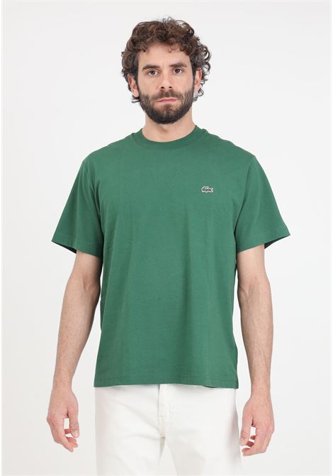 T-shirt uomo donna verde patch logo coccodrillo LACOSTE | TH7318132