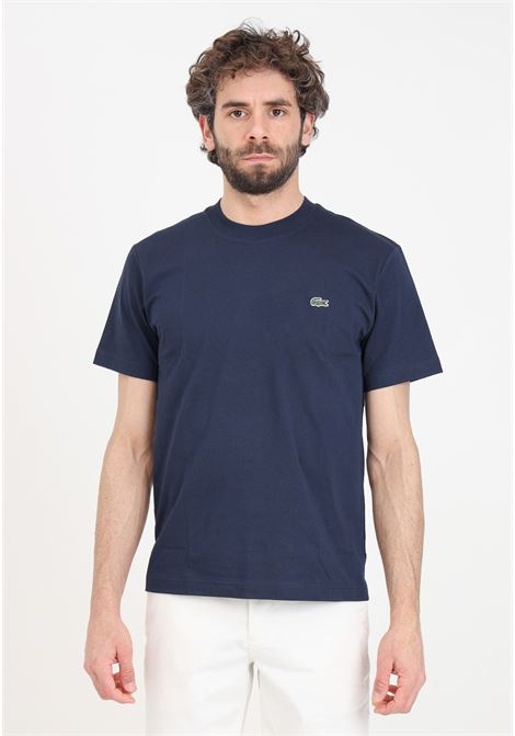 T-shirt uomo donna blu patch logo coccodrillo LACOSTE | TH7318166